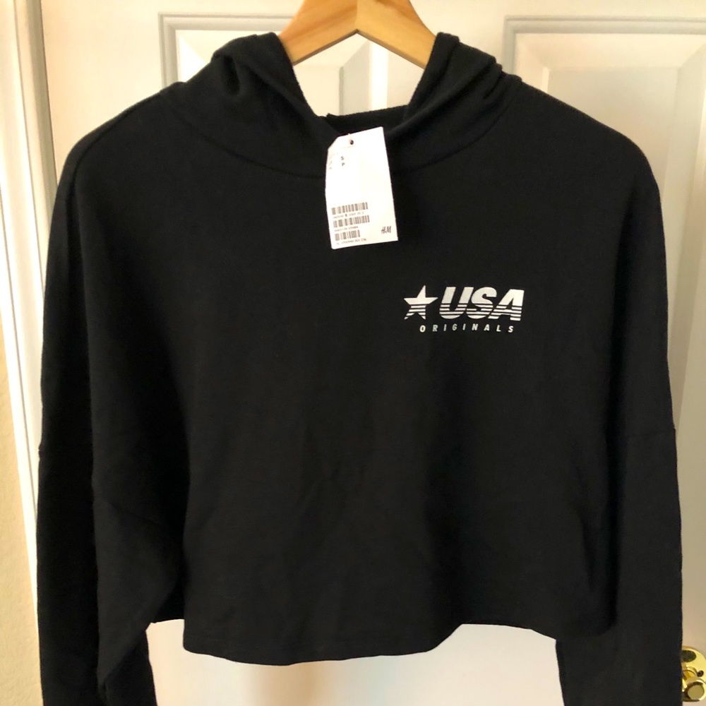 H&M cropped USA Originals hoodie